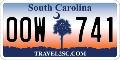SC license plate OOW741