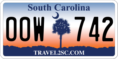 SC license plate OOW742