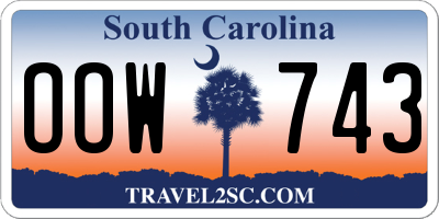 SC license plate OOW743