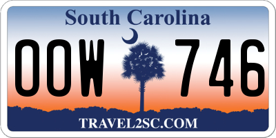 SC license plate OOW746