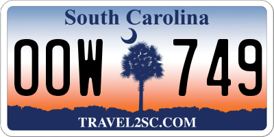 SC license plate OOW749
