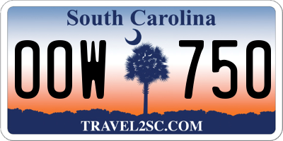 SC license plate OOW750