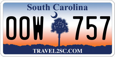SC license plate OOW757