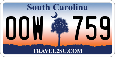 SC license plate OOW759