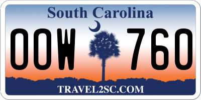 SC license plate OOW760