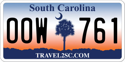 SC license plate OOW761