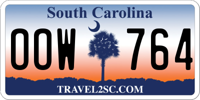SC license plate OOW764