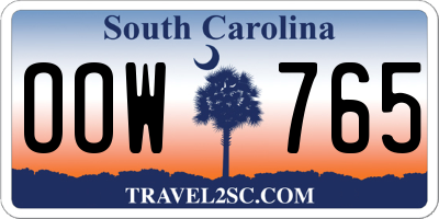 SC license plate OOW765