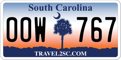 SC license plate OOW767