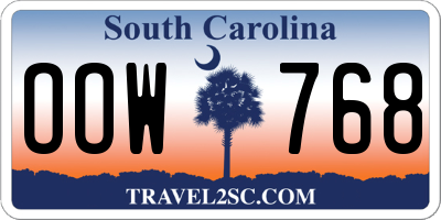 SC license plate OOW768