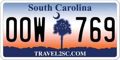 SC license plate OOW769