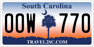 SC license plate OOW770