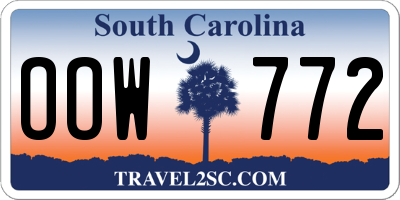 SC license plate OOW772
