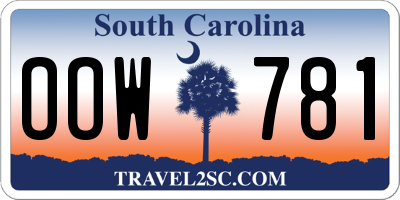 SC license plate OOW781