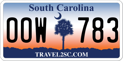 SC license plate OOW783