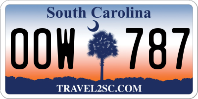 SC license plate OOW787