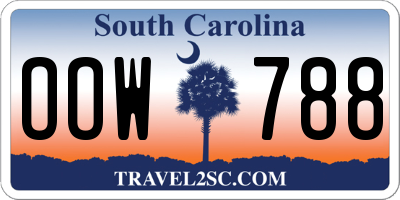 SC license plate OOW788
