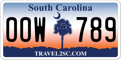 SC license plate OOW789