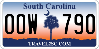 SC license plate OOW790