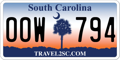 SC license plate OOW794