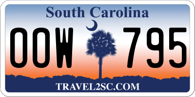 SC license plate OOW795