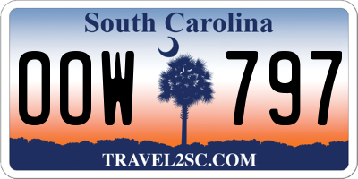 SC license plate OOW797
