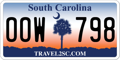 SC license plate OOW798