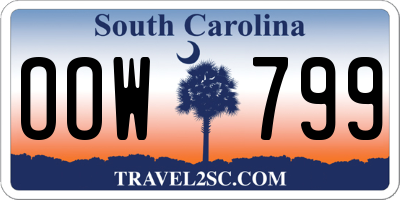 SC license plate OOW799
