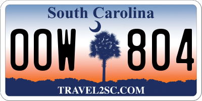 SC license plate OOW804