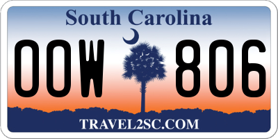 SC license plate OOW806