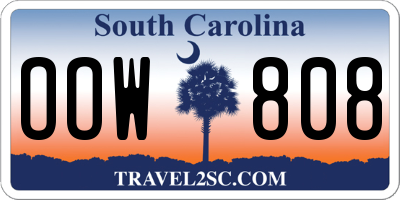 SC license plate OOW808