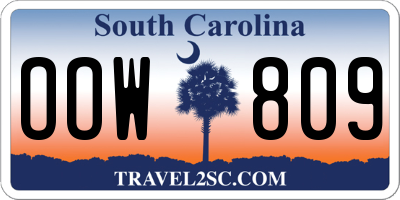 SC license plate OOW809
