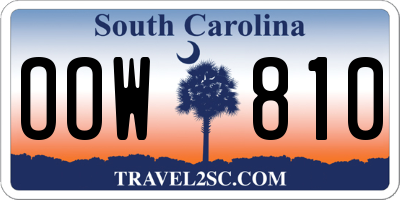 SC license plate OOW810