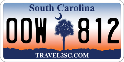 SC license plate OOW812