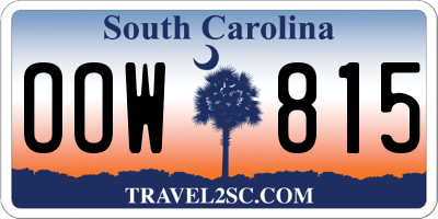 SC license plate OOW815
