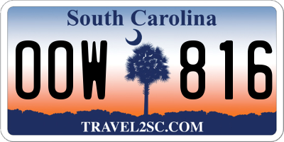 SC license plate OOW816