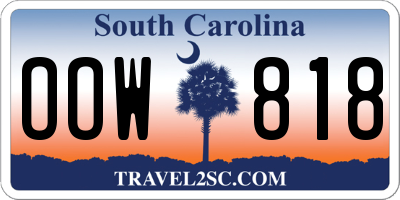 SC license plate OOW818