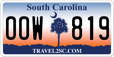 SC license plate OOW819