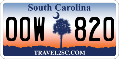 SC license plate OOW820