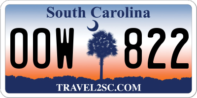SC license plate OOW822