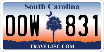 SC license plate OOW831
