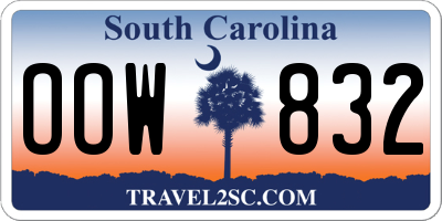 SC license plate OOW832