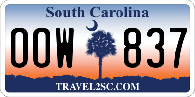 SC license plate OOW837