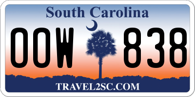 SC license plate OOW838