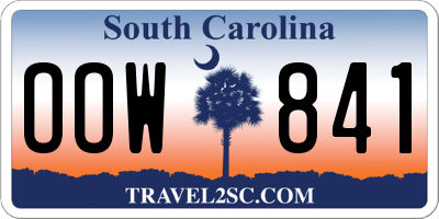SC license plate OOW841