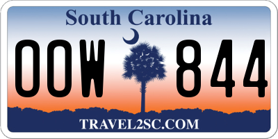 SC license plate OOW844