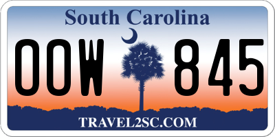 SC license plate OOW845