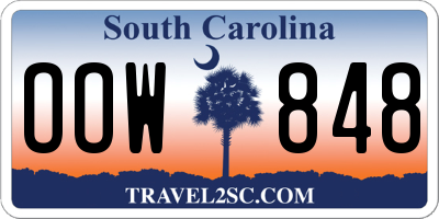 SC license plate OOW848