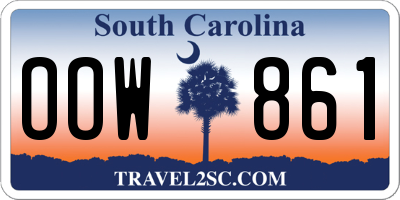SC license plate OOW861