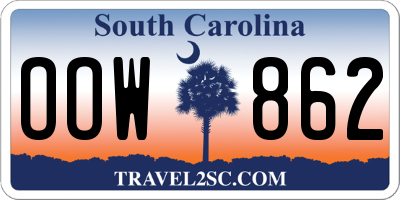 SC license plate OOW862